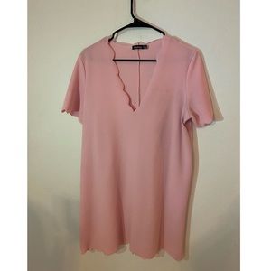 Blush Pink Scalloped Edge Dress
